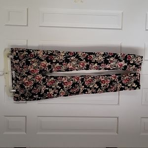 Free People Womens low rise floral print Light corduroy pants sz 28